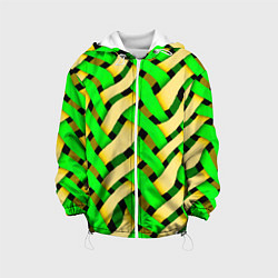 Куртка с капюшоном детская Кислотная объёмная плетёнка, цвет: 3D-белый