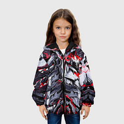 Куртка с капюшоном детская Адская красная броня, цвет: 3D-черный — фото 2