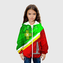 Куртка с капюшоном детская Флаг Зеленограадского АО, цвет: 3D-белый — фото 2