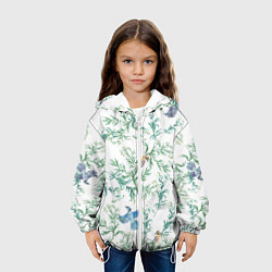Куртка с капюшоном детская Полынь и птицы, цвет: 3D-белый — фото 2