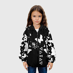 Куртка с капюшоном детская Ведьмак белые бабочки цирилла, цвет: 3D-черный — фото 2
