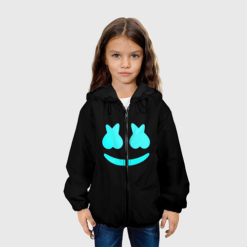 Детская куртка Маршмеллоу голубое лого / 3D-Черный – фото 3