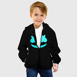 Куртка с капюшоном детская Маршмеллоу голубое лого, цвет: 3D-черный — фото 2