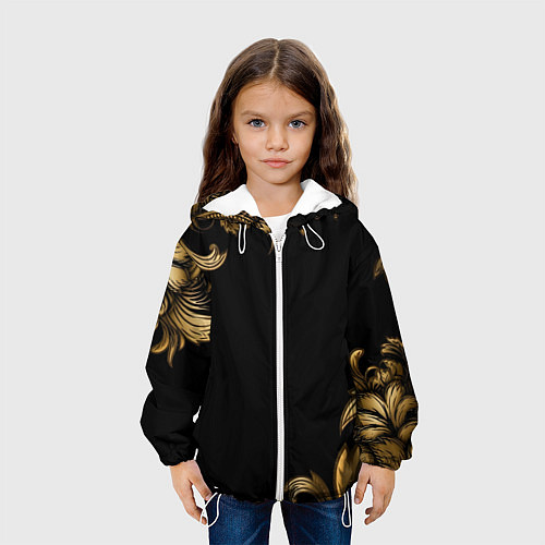 Детская куртка Объемные узоры на черной ткани лепнина / 3D-Белый – фото 3