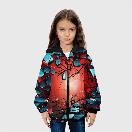 Детская куртка Взрыв камне абстракция / 3D-Черный – фото 3