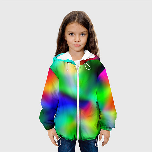 Детская куртка Психоделический неоновый градиент / 3D-Белый – фото 3