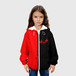 Куртка с капюшоном детская Алиса рок группа краски альбом, цвет: 3D-белый — фото 2