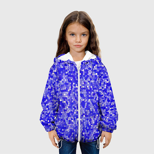 Детская куртка Сине голубая мозаика / 3D-Белый – фото 3