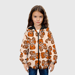 Куртка с капюшоном детская Принт мишки на мишке в свитере, цвет: 3D-черный — фото 2