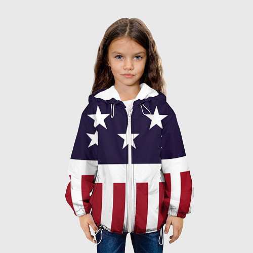 Детская куртка Флаг Америки / 3D-Белый – фото 3