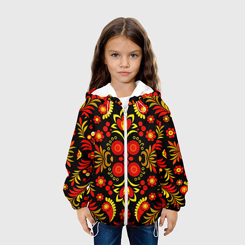 Детская куртка Хохломской народный орнамент - Россия / 3D-Белый – фото 3