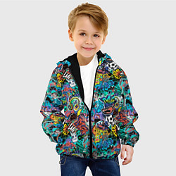Куртка с капюшоном детская Music life, цвет: 3D-черный — фото 2