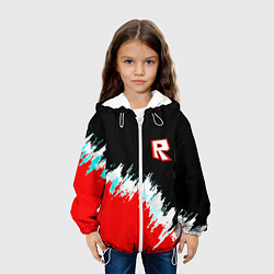 Куртка с капюшоном детская Roblox краски текстура, цвет: 3D-белый — фото 2