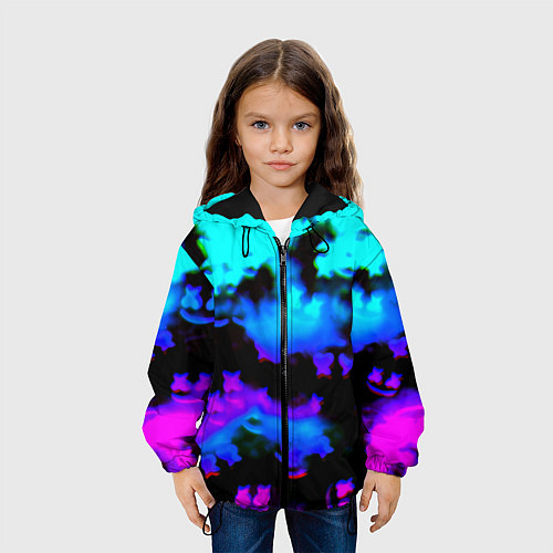 Детская куртка Marshmello neon space / 3D-Черный – фото 3
