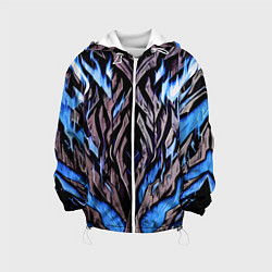 Куртка с капюшоном детская Камень и синий огонь, цвет: 3D-белый