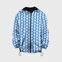 Куртка с капюшоном детская Синие кружки патерн, цвет: 3D-черный