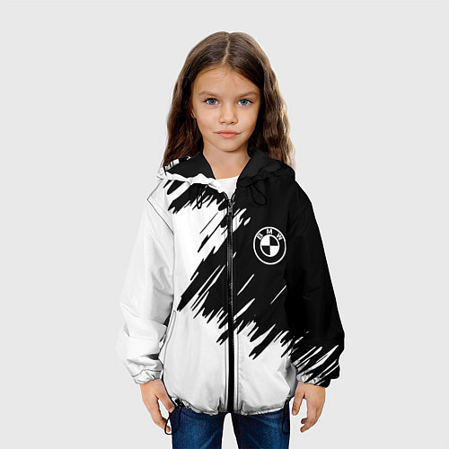 Детская куртка BMW sport краски черные разрывы / 3D-Черный – фото 3