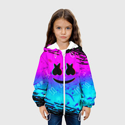 Куртка с капюшоном детская Маршмэллоу x бтс неоновый стиль, цвет: 3D-белый — фото 2