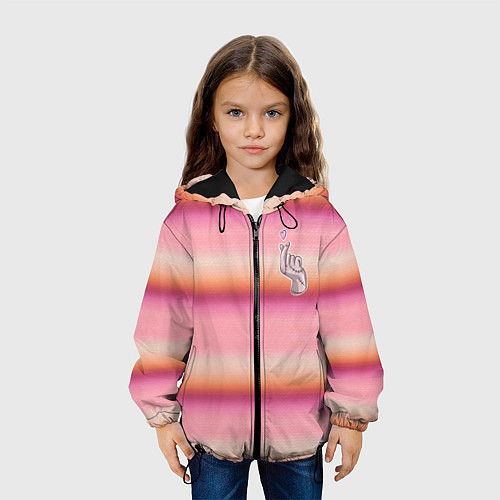 Детская куртка Рука-Вещь: текстура свитера Энид из сериала Уэнсде / 3D-Черный – фото 3