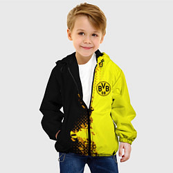 Куртка с капюшоном детская Borussia fc sport краски, цвет: 3D-черный — фото 2