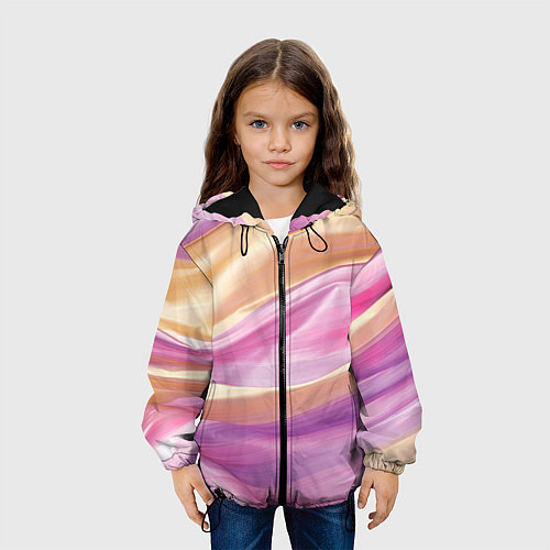 Детская куртка Нежный розовый и желтый / 3D-Черный – фото 3