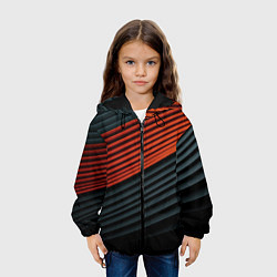Куртка с капюшоном детская Рифленая абстракция, цвет: 3D-черный — фото 2