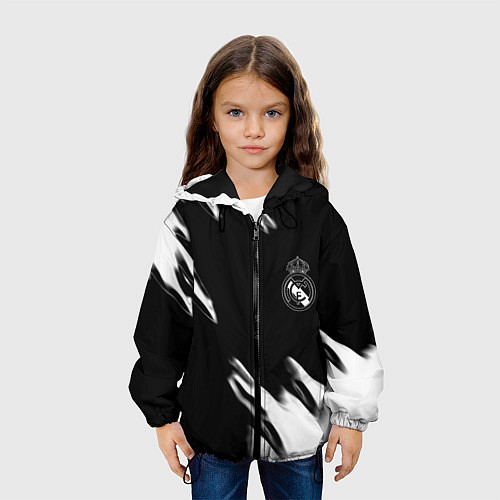Детская куртка Real madrid белые краски текстура / 3D-Черный – фото 3