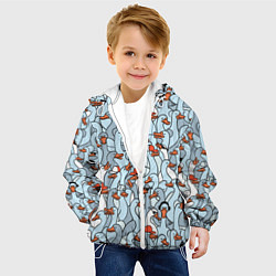 Куртка с капюшоном детская Стадо гусей серо-голубых, цвет: 3D-белый — фото 2