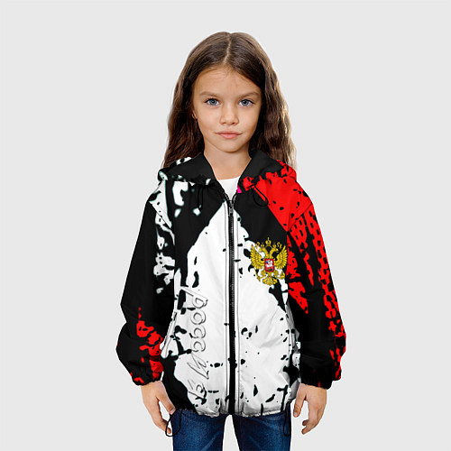 Детская куртка Россия краски текстура / 3D-Черный – фото 3