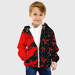 Куртка с капюшоном детская Destiny краски надписи текстура, цвет: 3D-белый — фото 2
