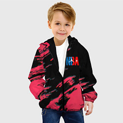 Куртка с капюшоном детская NBA краски текстура, цвет: 3D-черный — фото 2