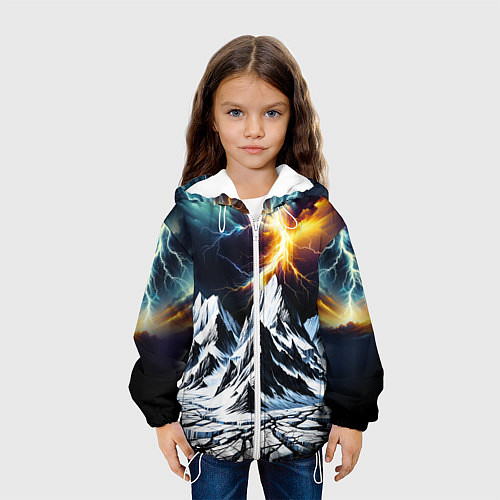 Детская куртка Молнии и горы / 3D-Белый – фото 3