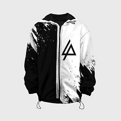 Куртка с капюшоном детская Linkin park краски чёрнобелый, цвет: 3D-черный