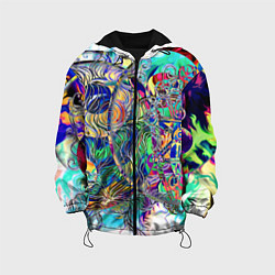 Куртка с капюшоном детская Сплетенные круги Инь Ян, цвет: 3D-черный