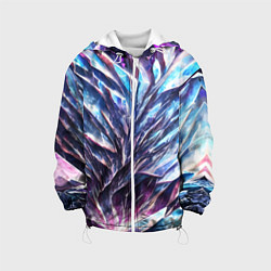 Куртка с капюшоном детская Синий драгоценный камень, цвет: 3D-белый