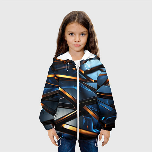 Детская куртка Объемные блестящие плиты / 3D-Белый – фото 3