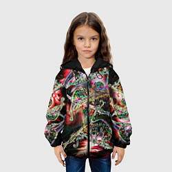 Куртка с капюшоном детская Хамелеоновый рейв, цвет: 3D-черный — фото 2