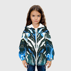 Куртка с капюшоном детская Неоновая кибер броня синяя, цвет: 3D-белый — фото 2