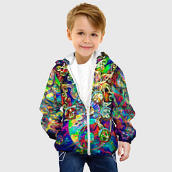 Куртка с капюшоном детская Знаковые пузырьки, цвет: 3D-белый — фото 2