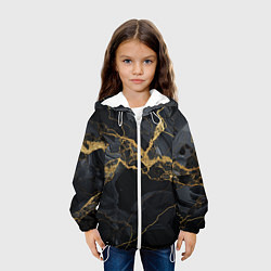 Куртка с капюшоном детская Золотой путь на черном граните, цвет: 3D-белый — фото 2