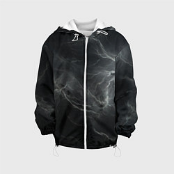 Куртка с капюшоном детская Светлая молния на черном фоне, цвет: 3D-белый