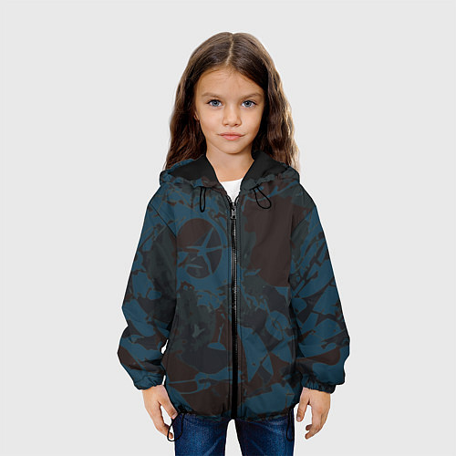 Детская куртка Абстрактный камуфляж / 3D-Черный – фото 3