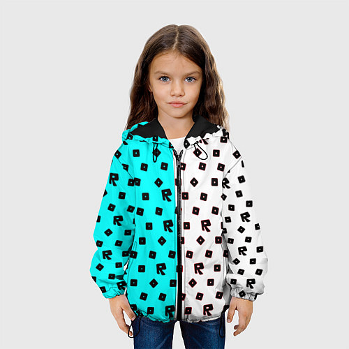 Детская куртка Roblox pattern logo mobile / 3D-Черный – фото 3