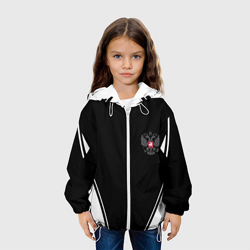Детская куртка Спортивная геометрия герб рф / 3D-Белый – фото 3