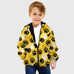 Куртка с капюшоном детская Собачьи следы, цвет: 3D-черный — фото 2