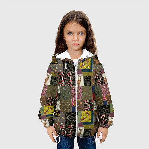 Детская куртка Пэчворк лесной / 3D-Белый – фото 3