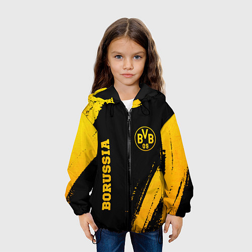 Детская куртка Borussia - gold gradient вертикально / 3D-Черный – фото 3