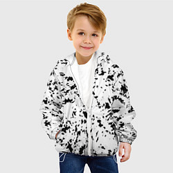 Куртка с капюшоном детская Белый с чёрными пятнышками, цвет: 3D-белый — фото 2