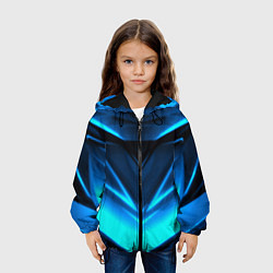 Куртка с капюшоном детская Geometry stripes неон, цвет: 3D-черный — фото 2