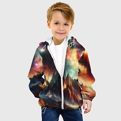 Куртка с капюшоном детская Space landscape with mountains, цвет: 3D-белый — фото 2